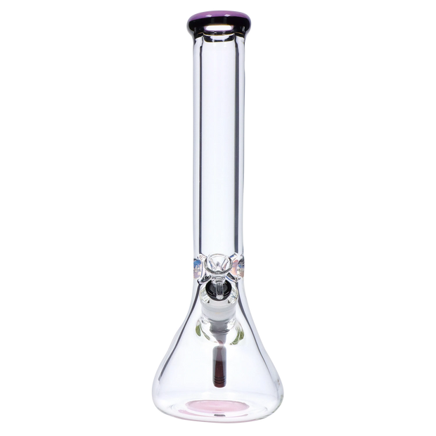 9mm Beaker with Color Ring Water Pipe - 16 in.