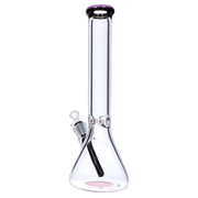 9mm Beaker with Color Ring Water Pipe - 16 in.