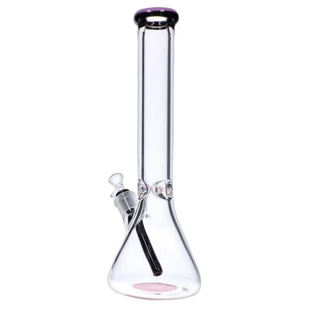 9mm Beaker with Color Ring Water Pipe - 16 in.
