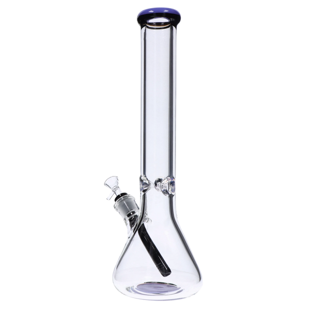 9mm Beaker with Color Ring Water Pipe - 16 in.