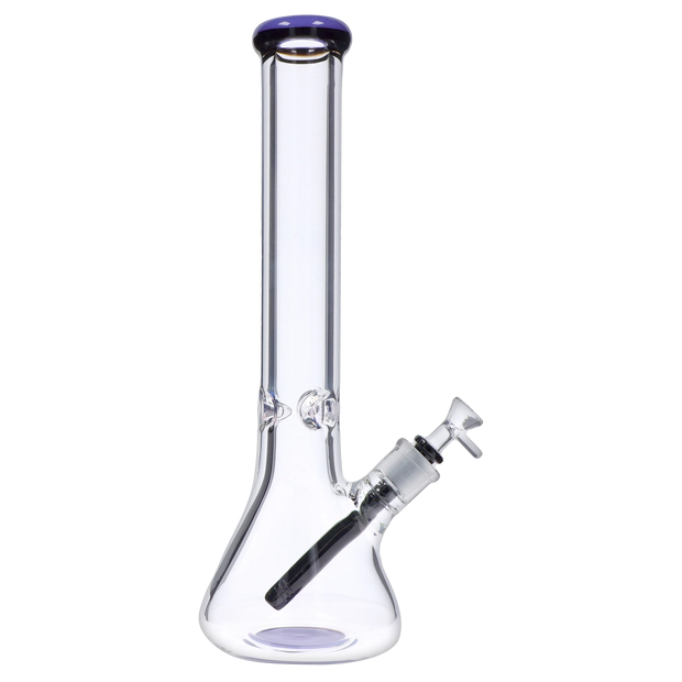 9mm Beaker with Color Ring Water Pipe - 16 in.