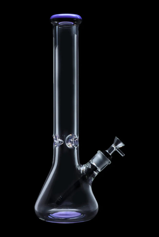 9mm Beaker with Color Ring Water Pipe - 16 in.