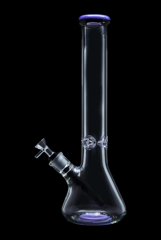 9mm Beaker with Color Ring Water Pipe - 16 in.