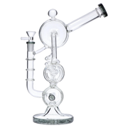 Barrel with Inline Perc Water Pipe - Black - 13 in.