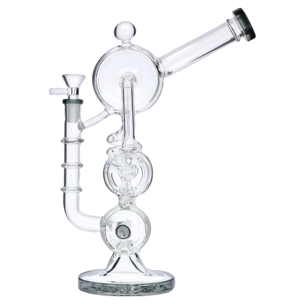 Barrel with Inline Perc Water Pipe - Black - 13 in.