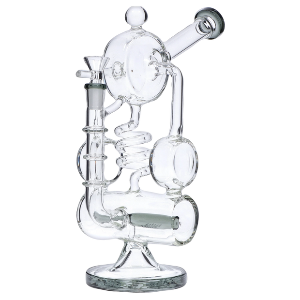 Barrel with Inline Perc Water Pipe - Black - 13 in.