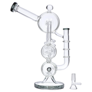 Barrel with Inline Perc Water Pipe - Black - 13 in.