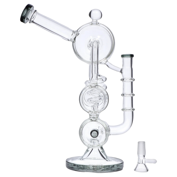 Barrel with Inline Perc Water Pipe - Black - 13 in.