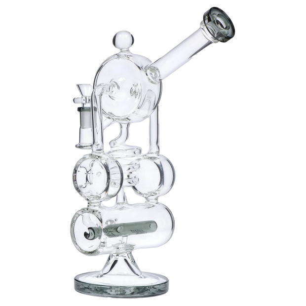 Barrel with Inline Perc Water Pipe - Black - 13 in.
