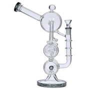 Barrel with Inline Perc Water Pipe - Black - 13 in.