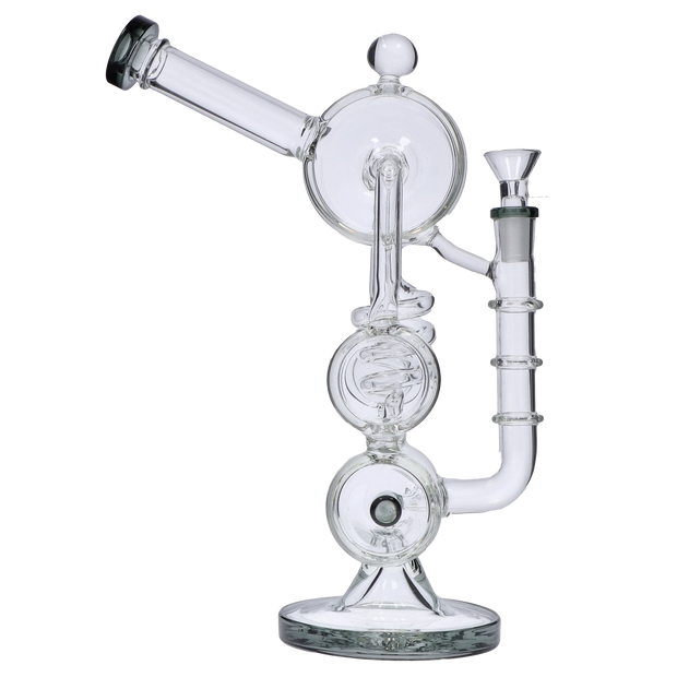 Barrel with Inline Perc Water Pipe - Black - 13 in.