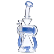 Barrel with Circ Perc Water Pipe - Blue Jade - 7.5 in.