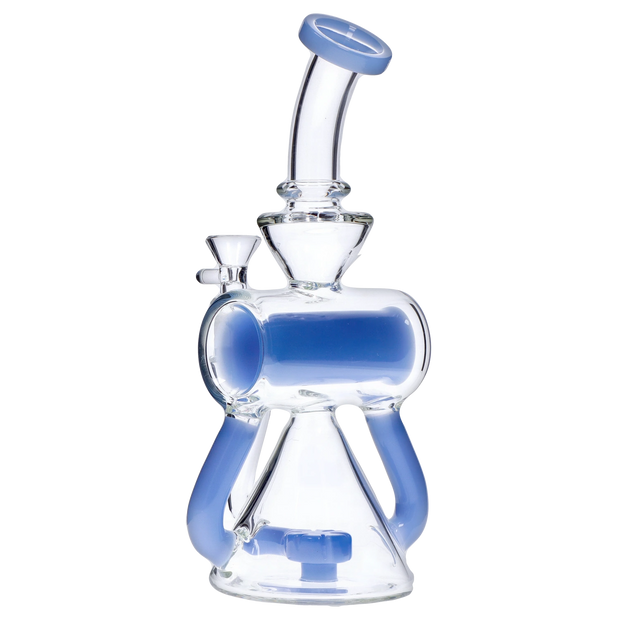 Barrel with Circ Perc Water Pipe - Blue Jade - 7.5 in.