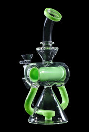 Barrel with Circ Perc Water Pipe - Milky Green - 7.5 in.