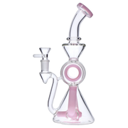 Barrel with Circ Perc Water Pipe - Milky Pink - 7.5 in.
