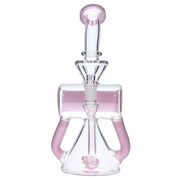 Barrel with Circ Perc Water Pipe - Milky Pink - 7.5 in.
