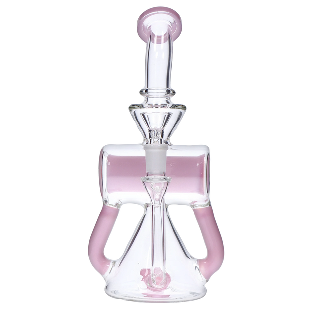 Barrel with Circ Perc Water Pipe - Milky Pink - 7.5 in.