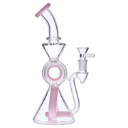 Barrel with Circ Perc Water Pipe - Milky Pink - 7.5 in.