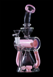 Barrel with Circ Perc Water Pipe - Milky Pink - 7.5 in.