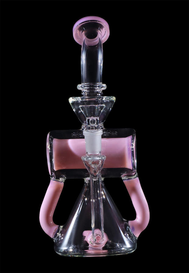 Barrel with Circ Perc Water Pipe - Milky Pink - 7.5 in.