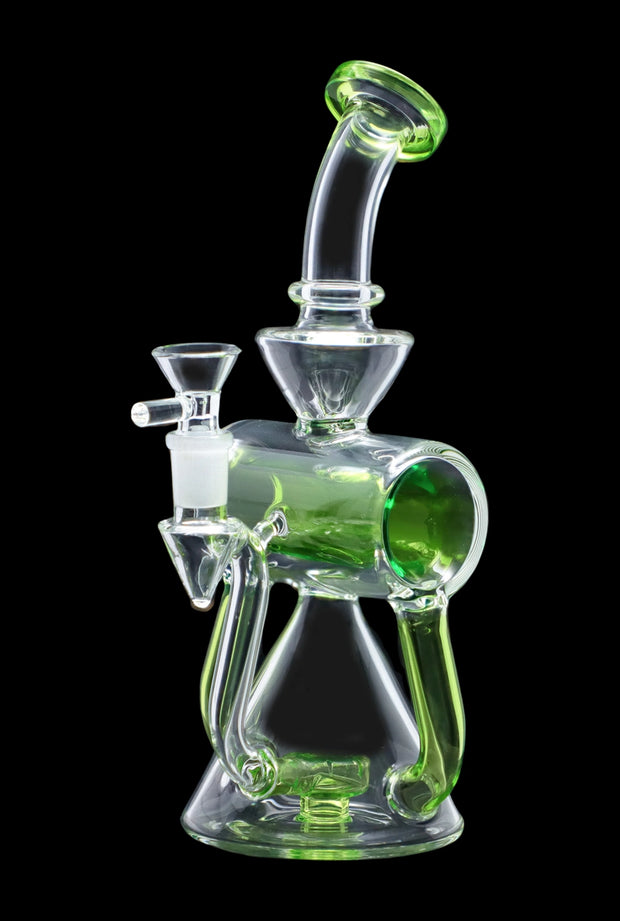 Barrel with Circ Perc Water Pipe - Neon Green - 7.5 in.