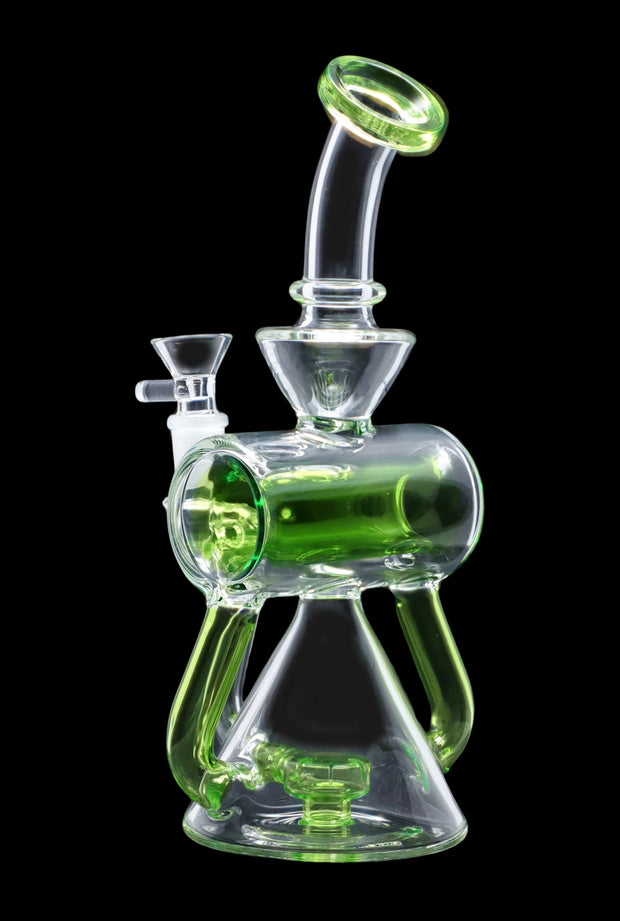 Barrel with Circ Perc Water Pipe - Neon Green - 7.5 in.