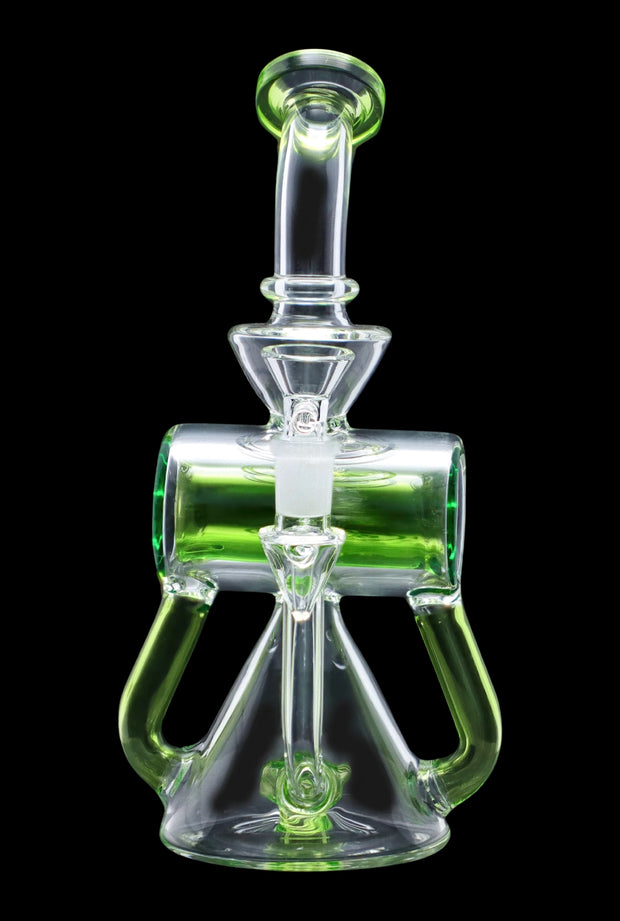 Barrel with Circ Perc Water Pipe - Neon Green - 7.5 in.