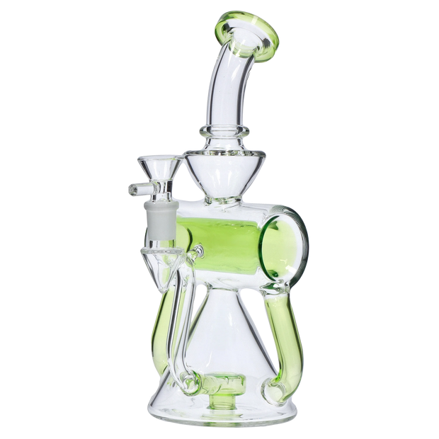 Barrel with Circ Perc Water Pipe - Neon Green - 7.5 in.