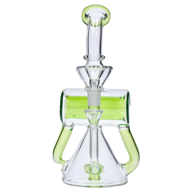 Barrel with Circ Perc Water Pipe - Neon Green - 7.5 in.