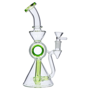 Barrel with Circ Perc Water Pipe - Neon Green - 7.5 in.