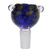 Gold Fume Blue Green Bubble Trap Bowl - 14mm
