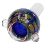 Gold Fume Blue Green Bubble Trap Bowl - 14mm