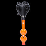 JM Plastics Black Gas Mask with Bright Acrylic Water Pipe
