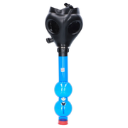JM Plastics Black Gas Mask with Bright Acrylic Water Pipe
