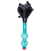 JM Plastics Black Gas Mask with Bright Acrylic Water Pipe
