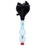 JM Plastics Black Gas Mask with Bright Acrylic Water Pipe