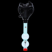 JM Plastics Black Gas Mask with Bright Acrylic Water Pipe