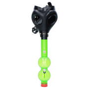JM Plastics Black Gas Mask with Bright Acrylic Water Pipe