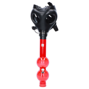JM Plastics Black Gas Mask with Bright Acrylic Water Pipe