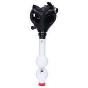 JM Plastics Black Gas Mask with Bright Acrylic Water Pipe