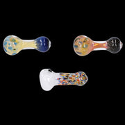 Gold and Frit Spoon Pipe - 4 in
