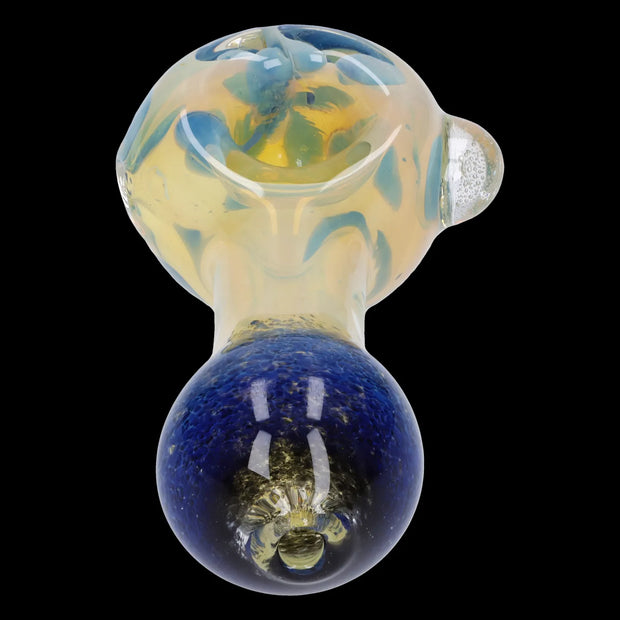 Gold and Frit Spoon Pipe - 4 in
