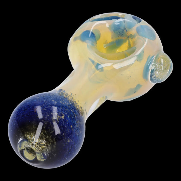 Gold and Frit Spoon Pipe - 4 in