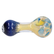 Gold and Frit Spoon Pipe - 4 in