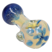 Gold and Frit Spoon Pipe - 4 in