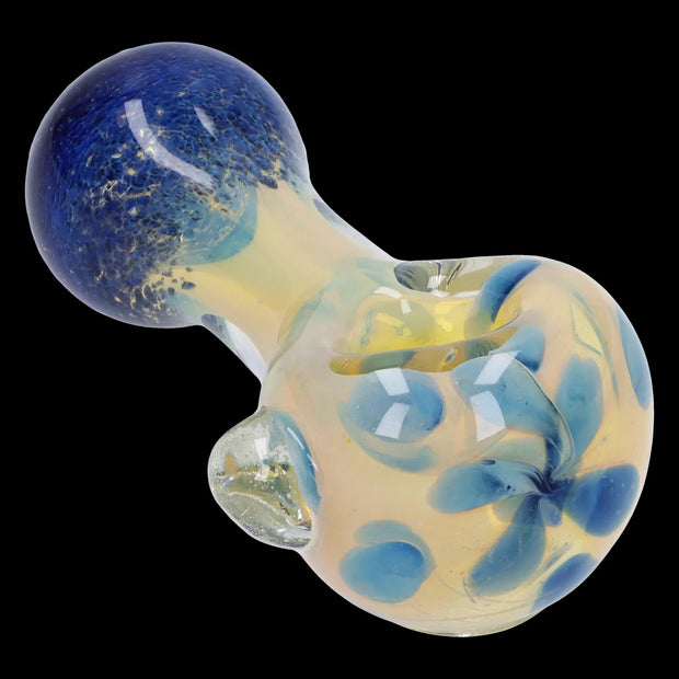 Gold and Frit Spoon Pipe - 4 in