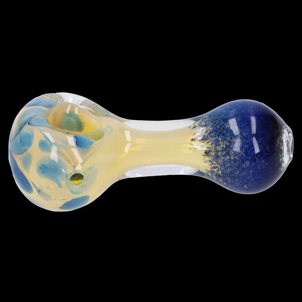 Gold and Frit Spoon Pipe - 4 in