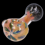 Gold and Frit Spoon Pipe - 4 in