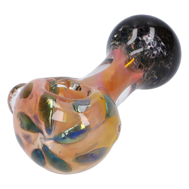 Gold and Frit Spoon Pipe - 4 in