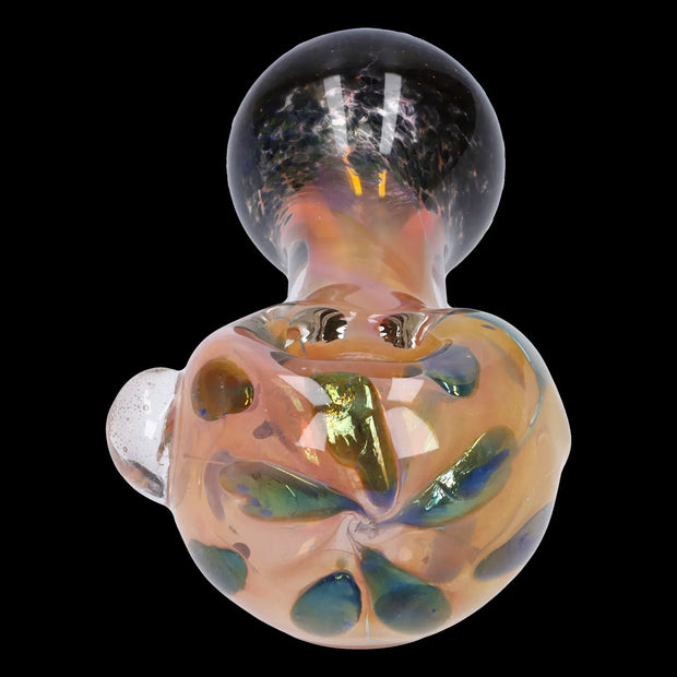 Gold and Frit Spoon Pipe - 4 in